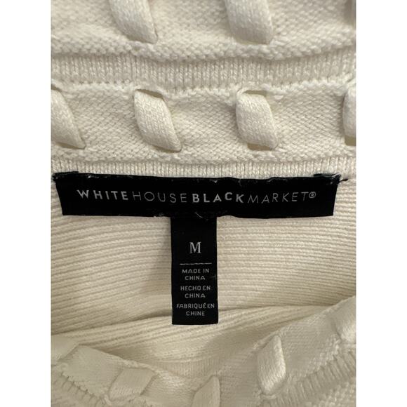 WHBM - White House Black Market - Ivory -Cable Knit Pattern Sweater Size Medium - Picture 5 of 5